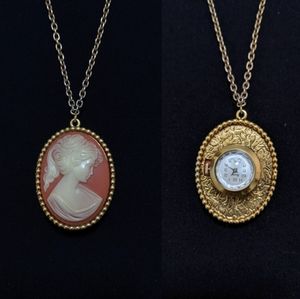 Cameo/Watch Reversible Steampunk  Victorian Necklace